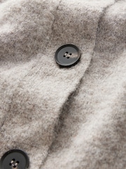 nevtralne barve Mole rjava - Sproščeno prileganje Oversized Longline Button Knitted pletena pletena jopa - Slika 7 iz 8