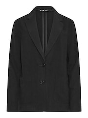 Long Tall Sally Black LTS Tall Black Linen Blazer - Image 4 of 4