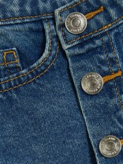 River Island Blue Girls Button Front 100% Cotton Skort - Image 3 of 3