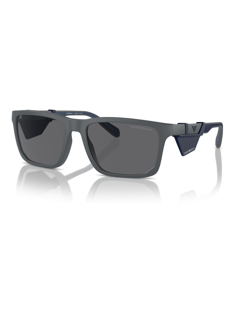 Emporio Armani Grey Ea4219 Rectangle Polarised Sunglasses - Image 2 of 5