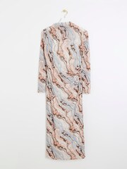 River Island Beige Drape Mesh Midi Dress - Image 5 of 6