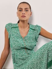 Apricot Green Dot Print Maxi Dress - Image 5 of 5