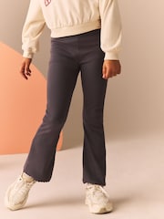 Charcoal Grey 1 Pack Rib Flare Leggings (3-16yrs) - Image 1 of 8