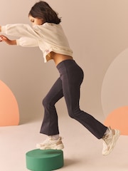 Charcoal Grey 1 Pack Rib Flare Leggings (3-16yrs) - Image 2 of 8