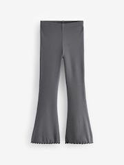 Charcoal Grey 1 Pack Rib Flare Leggings (3-16yrs) - Image 5 of 8