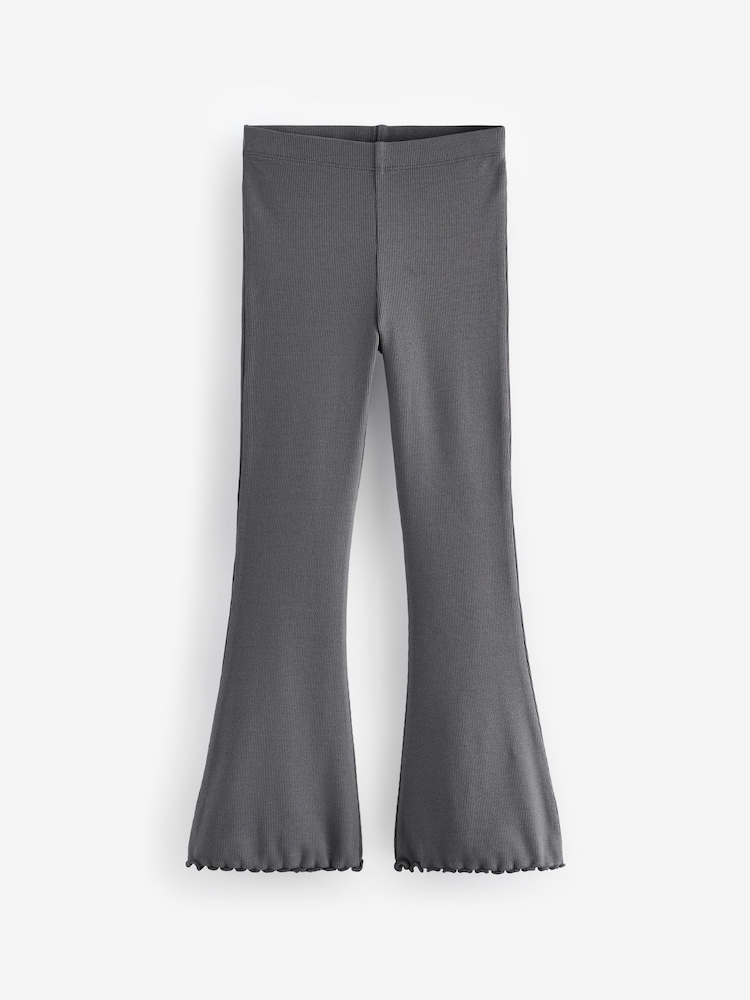 Charcoal Grey 1 Pack Rib Flare Leggings (3-16yrs) - Image 5 of 8