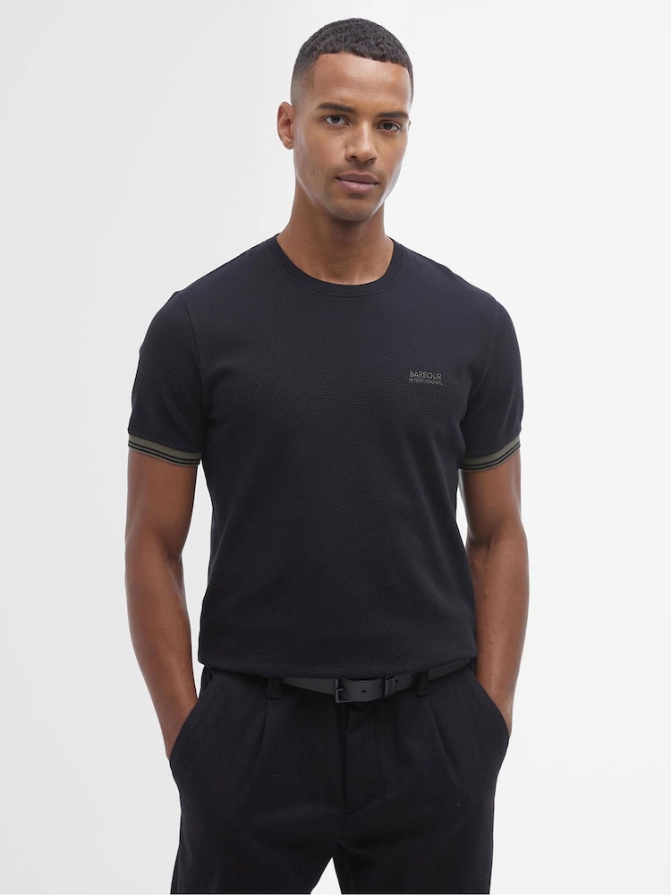 Barbour® International Spencer Waffle Textured 100% Cotton T-Shirt - Image 1 of 6 Barbour® International Spencer Waffle Textured 100% Cotton T-Shirt - Image 1 of 6