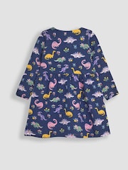 JoJo Maman Bébé Navy Blue Dino Button Front Dress - Image 2 of 3