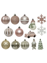 Decoris Pink Decoris 25 Piece Shatterproof Christmas Baubles - Image 2 of 3
