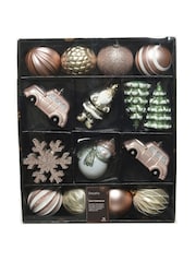 Decoris Pink Decoris 25 Piece Shatterproof Christmas Baubles - Image 3 of 3