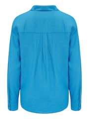Pour Moi Blue Wren Button Through Long Sleeve Shirt - Image 5 of 5
