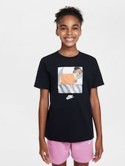 Nike Black Sportswear Dog Graphic T-Shirt - Image 1 of 4