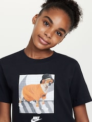 Nike Black Sportswear Dog Graphic T-Shirt - Image 4 of 4