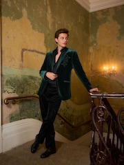 Green EDIT Embroidered Velvet Blazer - Image 2 of 12