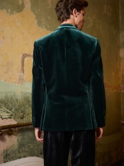 Green EDIT Embroidered Velvet Blazer - Image 3 of 12