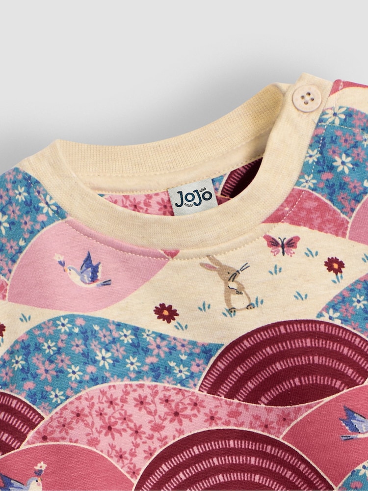 JoJo Maman Bébé Pink Bunny Hills Sweatshirt - Image 3 of 3