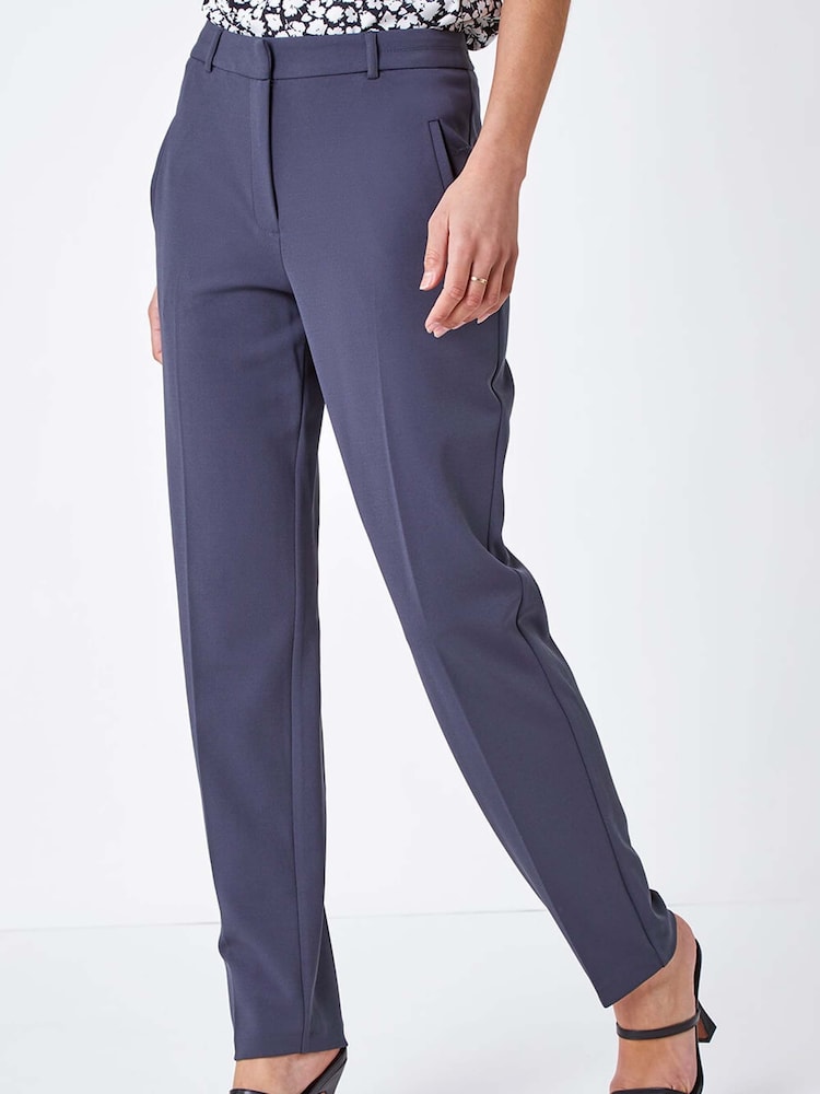 Roman Grey Long Straight Leg Stretch Trousers - Image 1 of 6