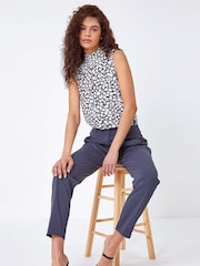 Roman Grey Long Straight Leg Stretch Trousers - Image 3 of 6