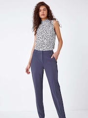 Roman Grey Long Straight Leg Stretch Trousers - Image 4 of 6