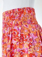 Dusk Orange Floral Stretch Shirred Mini Skirt - Image 5 of 5