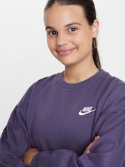 Фиолетовый изюм - Флисовый свитшот свободного кроя Nike Club - Image 5 of 7