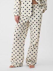 Gap Cream Polka Dot Poplin Pyjama Bottoms - Image 1 of 4
