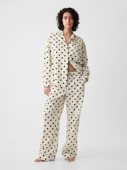 Gap Cream Polka Dot Poplin Pyjama Bottoms - Image 3 of 4