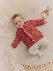 Red My First Christmas Knitted 100% Cotton Cardigan - Image 2 of 10
