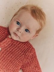 Red My First Christmas Knitted 100% Cotton Cardigan - Image 3 of 10