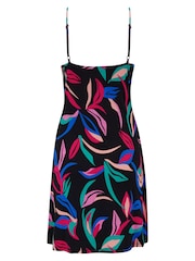Pour Moi Black Multi Tropical Strappy Jersey Beach Dress - Image 4 of 4