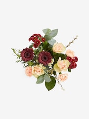 Peach/Brown Rose and Carnations Fresh Flower Bouquet With Vase - Image 4 of 4