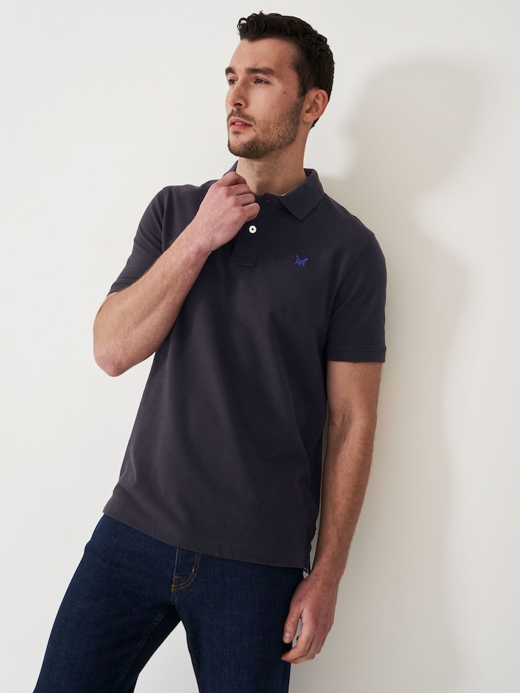Crew Clothing Black 100% Cotton Pique Polo Shirt - Image 1 of 5