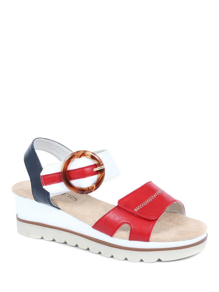 Rot - Pavers Komfortable Sandalen mit Keilabsatz - Bild 6 von 6 Rot - Pavers Komfortable Sandalen mit Keilabsatz - Bild 6 von 6