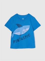 Gap Blue Shark Graphic Short Sleeve Crew Neck Baby T-Shirt (Newborn-5yrs) - Image 1 of 2