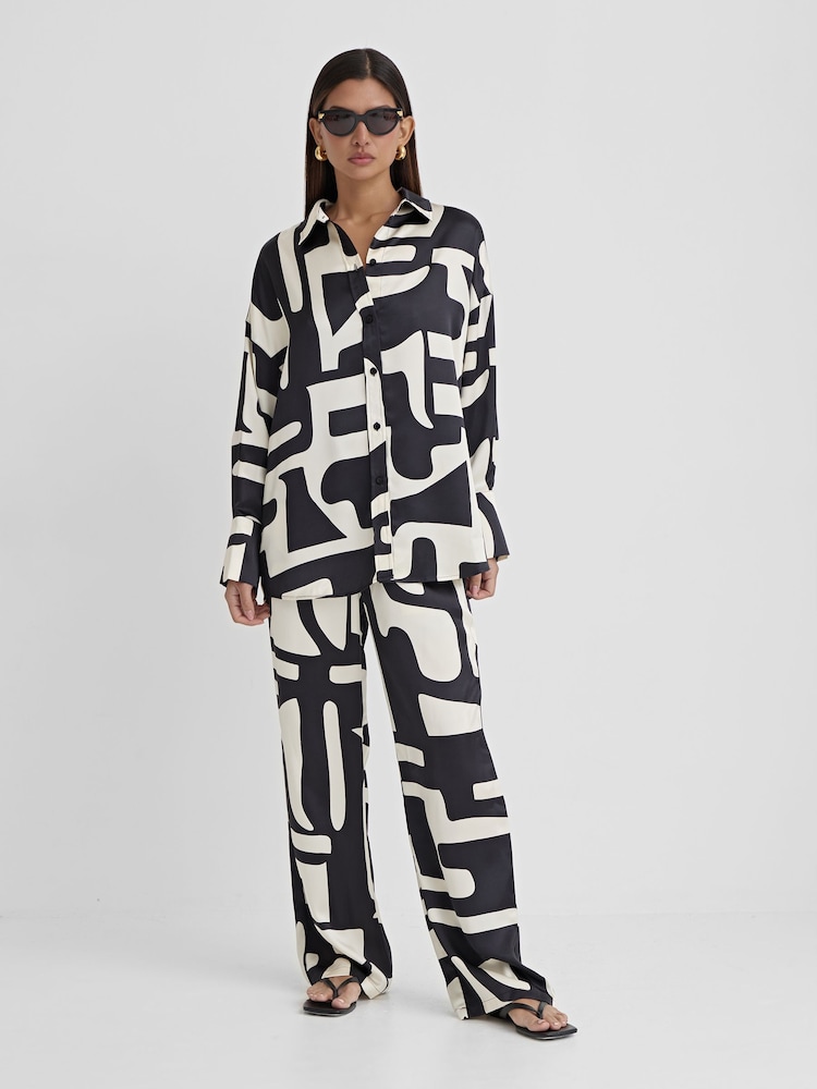 4th & Reckless Black Iris Abstract Shirt - Image 1 of 5