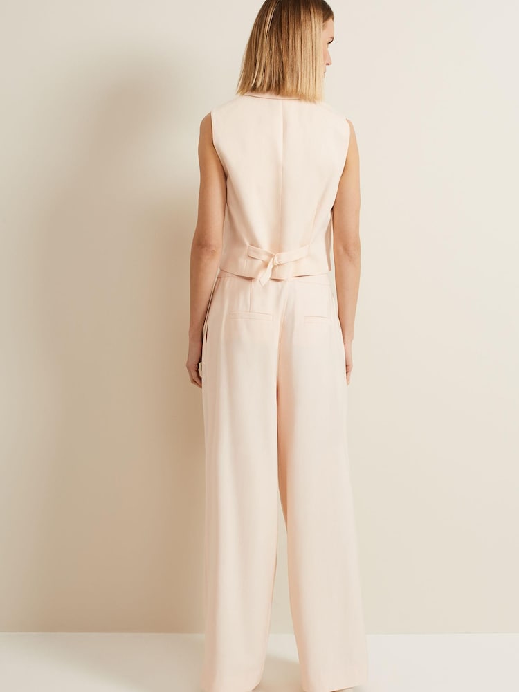 Phase Eight Peach Pink Bianca Wide Leg Trousers - Image 2 of 7