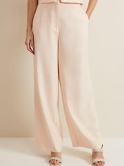 Phase Eight Peach Pink Bianca Wide Leg Trousers - Image 3 of 7