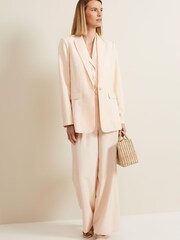Phase Eight Peach Pink Bianca Wide Leg Trousers - Image 6 of 7