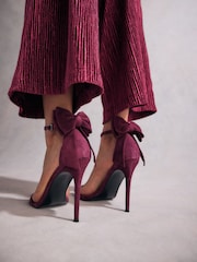 Burgundy Red Tabitha Simmons Lauren Leather Bow Back Sandals - Image 1 of 14