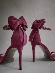 Burgundy Red Tabitha Simmons Lauren Leather Bow Back Sandals - Image 10 of 14