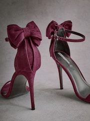 Burgundy Red Tabitha Simmons Lauren Leather Bow Back Sandals - Image 11 of 14