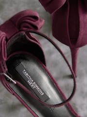 Burgundy Red Tabitha Simmons Lauren Leather Bow Back Sandals - Image 12 of 14