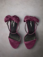 Burgundy Red Tabitha Simmons Lauren Leather Bow Back Sandals - Image 7 of 14