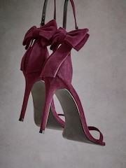 Burgundy Red Tabitha Simmons Lauren Leather Bow Back Sandals - Image 8 of 14