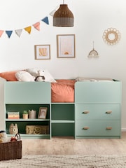 Sage Green Kids Alix Storage Cabin Bed Frame - Image 1 of 7