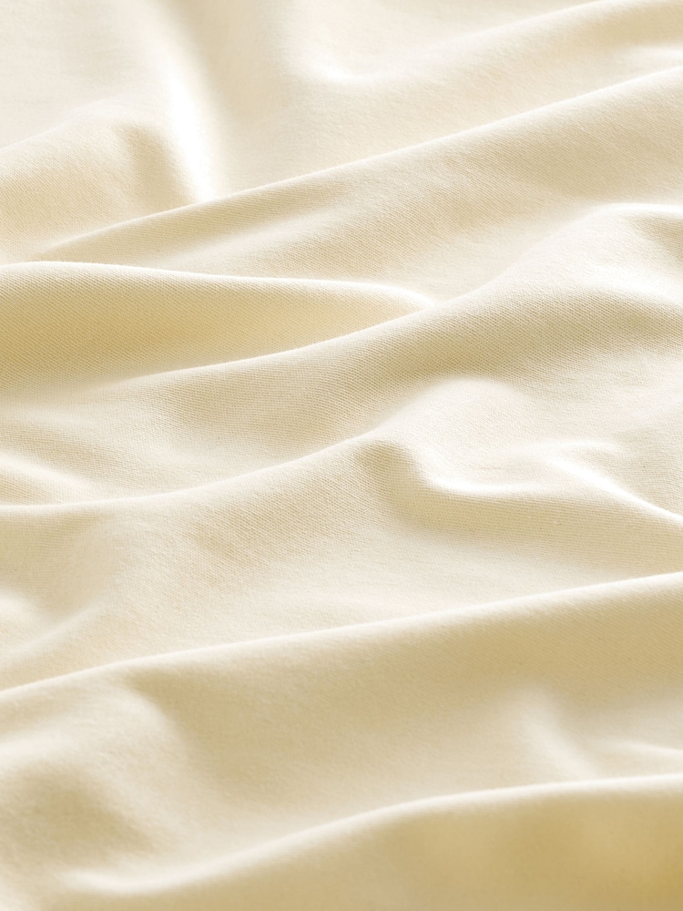 Blanc écru - Coupe décontractée Boxy 100% Cotton Slouch Shoulder T-shirt - Image 6 de 6