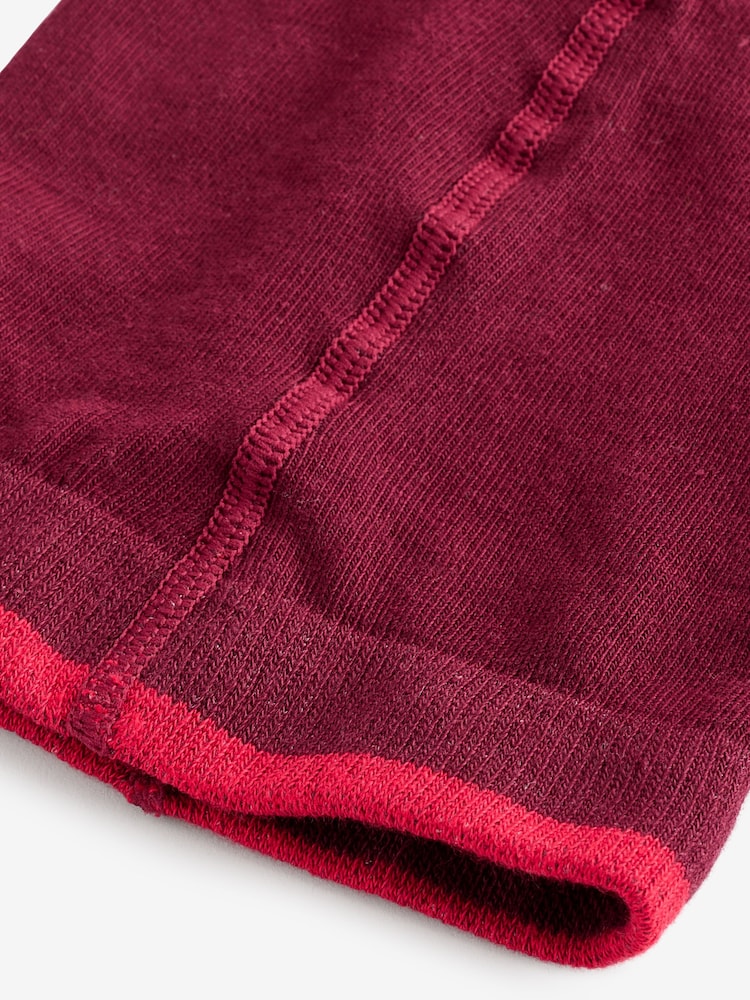 Dark Red Teddy Bear Cotton Rich Christmas Character Tights - Image 3 of 3