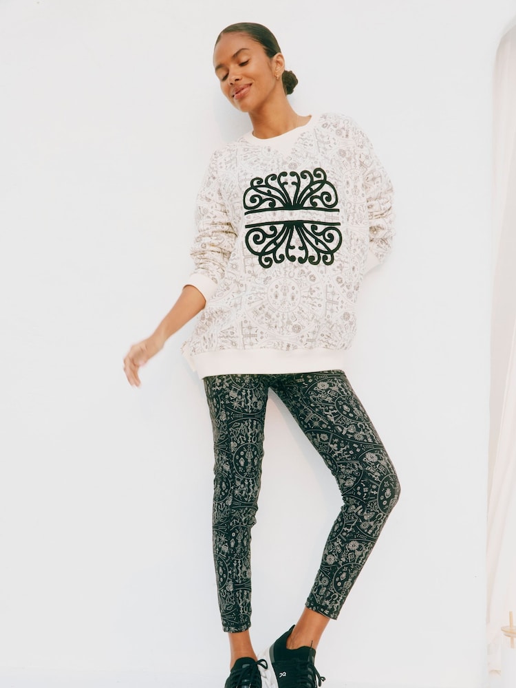 Never Fully Dressed Cream Map Print Cotton Sweatshirt - Image 3 of 5