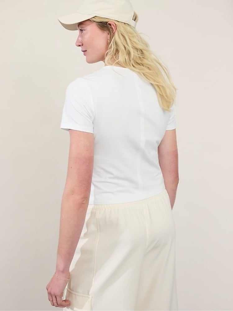Athleta White Essential T-Shirt - Image 2 of 2 Athleta White Essential T-Shirt - Image 2 of 2