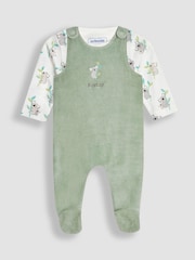 JoJo Maman Bébé Green Personalised Koala Dungarees Set 2 Piece - Image 2 of 8